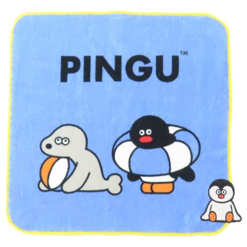 PINGUx松本セイジ ミニタオル ジャガードハンカチタオル ブルーメモリー Pingu 林タオル 汗拭きタオル キャラクター グッズ