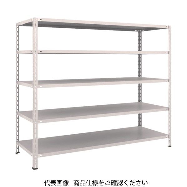 TRUSCO スチールラック 軽量棚 中棚ボルトレス型1800X600X1500 5段 ネオグレー L56W-15 NG 1台(1個)（直送品）