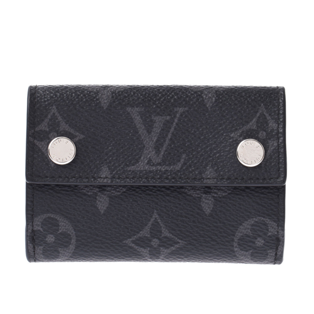 LOUIS VUITTON ルイヴィトン モノグラム エクリプス ディスカバリー コンパクトウォレット 黒 M67630 メンズ 三つ折り財布 ABランク 中古 