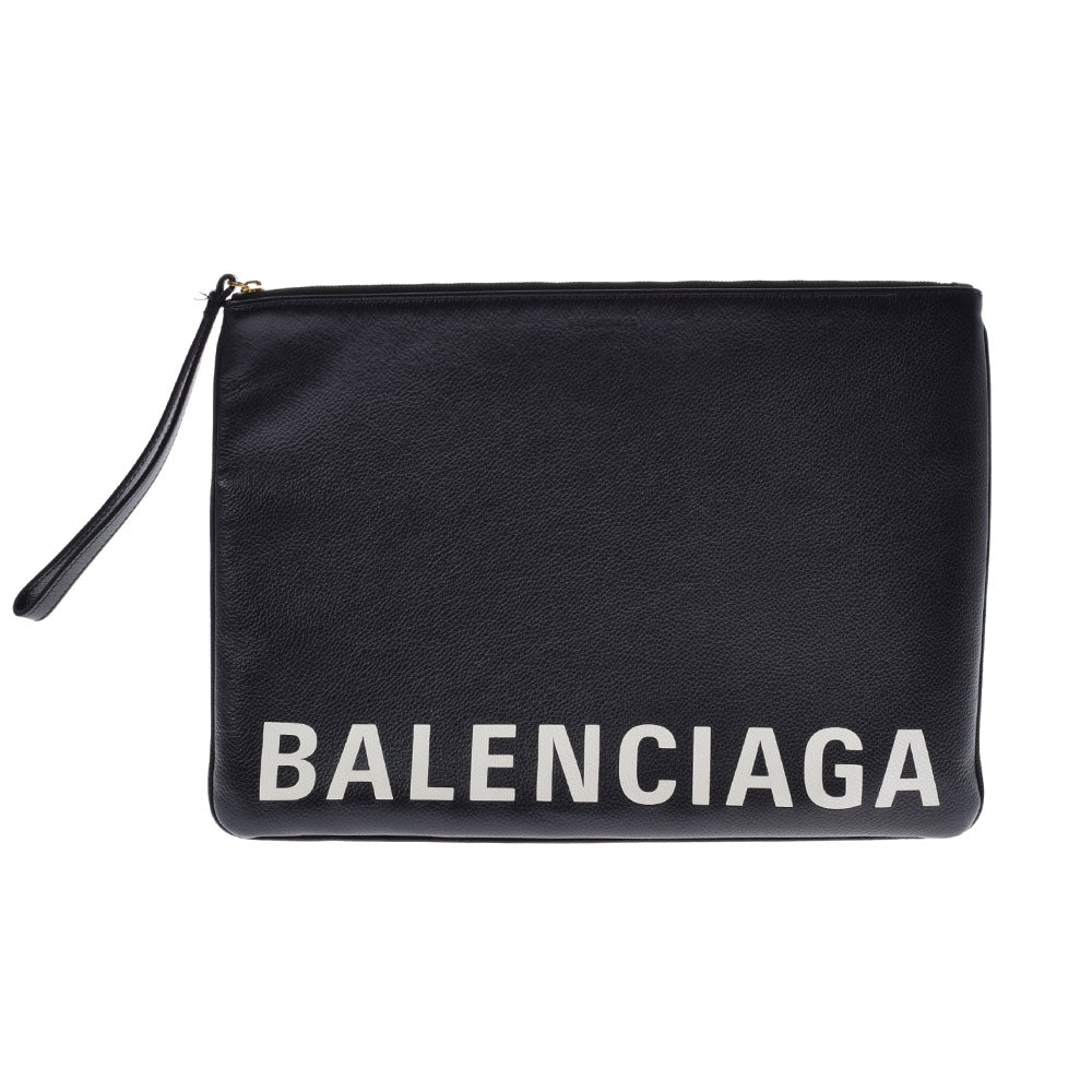 BALENCIAGA バレンシアガ クラッチバッグ 黒 594350 メンズ カーフ クラッチバッグ Bランク 中古 