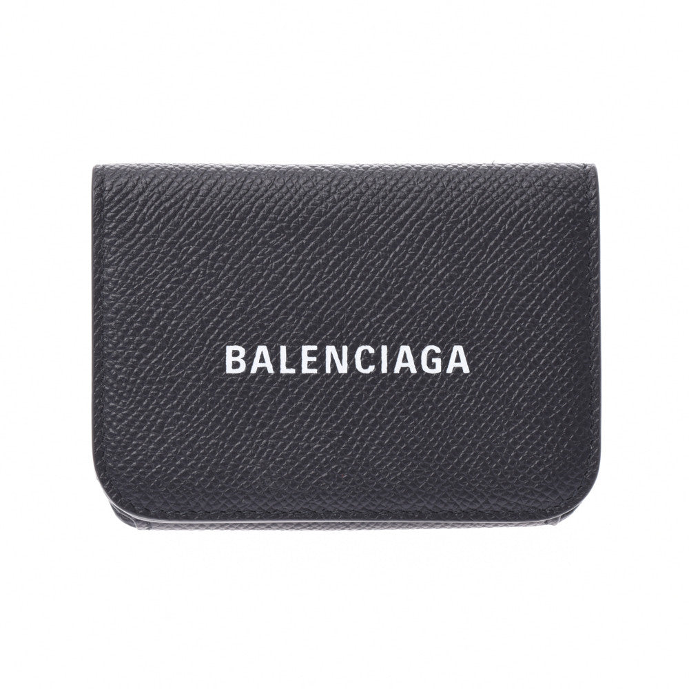 BALENCIAGA バレンシアガ エブリデイ ミニウォレット コンパクトウォレット 黒 593813 ユニセックス カーフ 三つ折り財布 未使用 