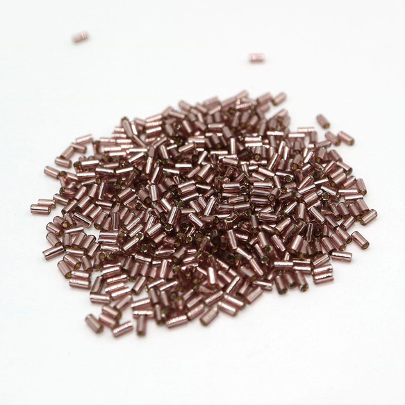 JV-seed-016 ジャパンヴィンテージ竹ビーズ：パープルシルバーライン3×1.5mm【10g】