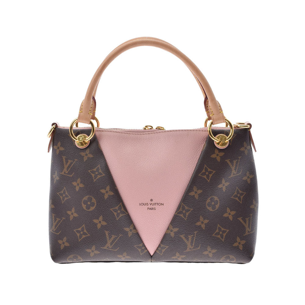 LOUIS VUITTON ルイヴィトン モノグラム VトートBB 2WAYバッグ ローズプードル M43967 レディース レザー ハンドバッグ ABランク 中古 