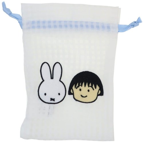 ミッフィー ちびまる子ちゃん 巾着袋 刺繍きんちゃくポーチ miffy meets maruko フェイス スモールプラネット プレゼント