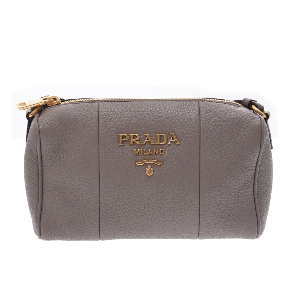 PRADA プラダ グレー ゴールド金具 1BH157 レディース レザー ショルダーバッグ 未使用 