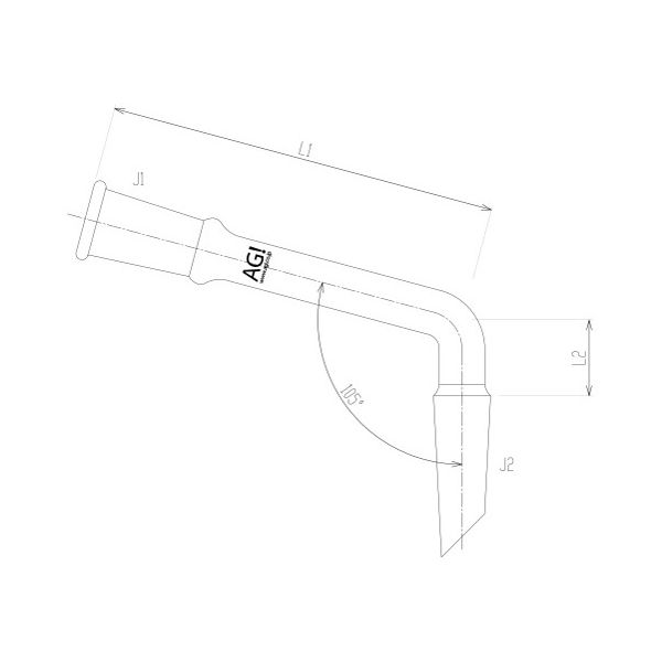 旭製作所 L字連結管 2574-5L-200 1個 62-2095-53（直送品）