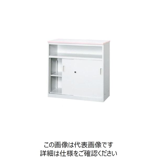 エスコ 900x450x890mm カウンター(引戸/中棚付) EA954DL-2 1台（直送品）