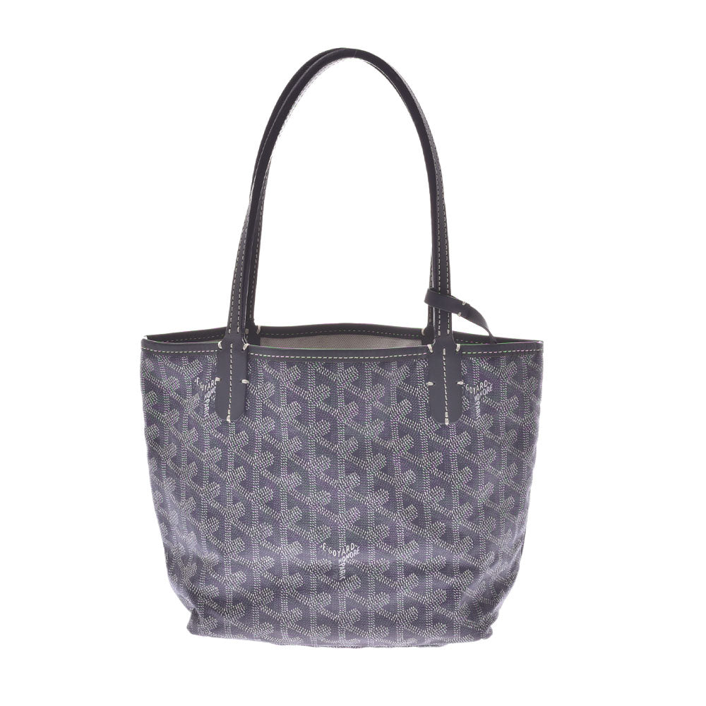 GOYARD ゴヤール サンルイ ジュニア グレー レディース PVC/レザー ハンドバッグ ABランク 中古 