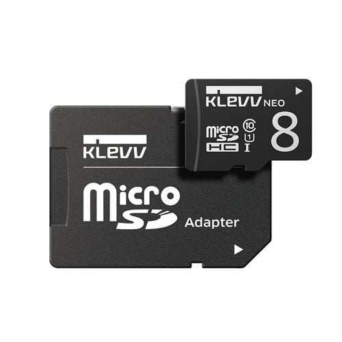 ESSENCORE DRK008GUSD3U1NAY microSDHCカード UHS-I Class10SD変換アダプタ付属 KLEVV NEO 8GB ブラック