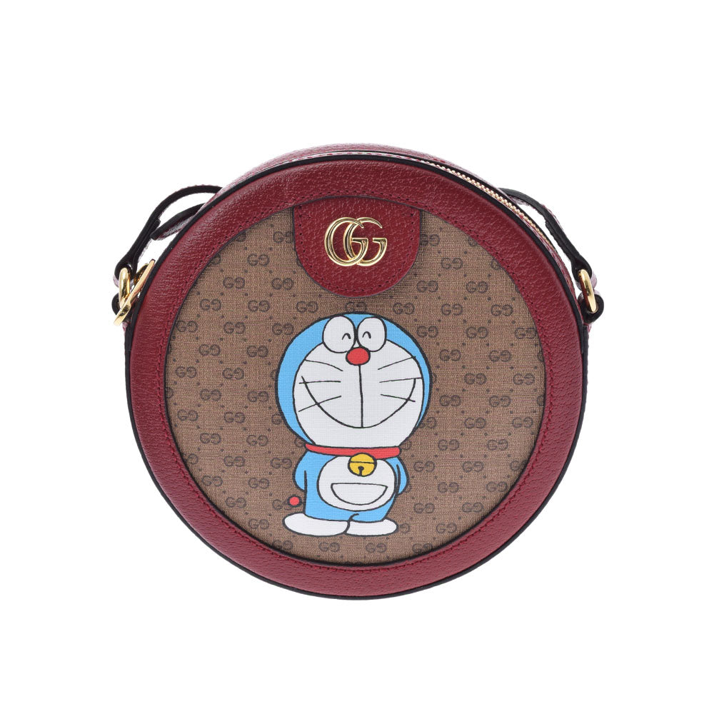 GUCCI グッチ ドラえもんコラボ ミニGGスプリーム ボルドー/ブラウン 625216 レディース GGスプリームキャンバス PVC ショルダーバッグ Aランク 中古 