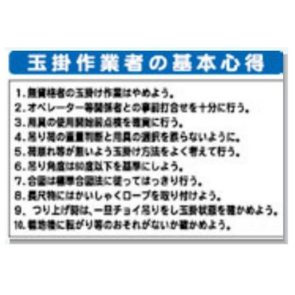 安全興業 玉掛作業者の基本心得 H570 SYSP-19 1個（直送品）