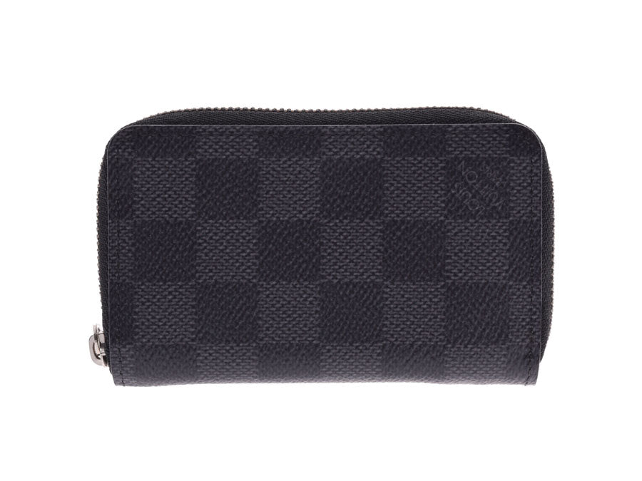 ルイヴィトン グラフィット ジッピーコインパース 黒 N63076 メンズ 本革 コインケース 小銭入れ Aランク LOUIS VUITTON 中古 