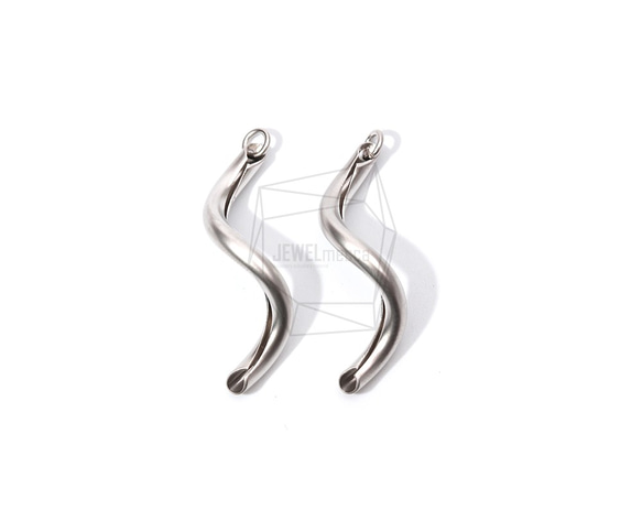 ERG-913-MR【2個入り】ウェーブパイプ チャーム ,Wave Pipe Earring Charm