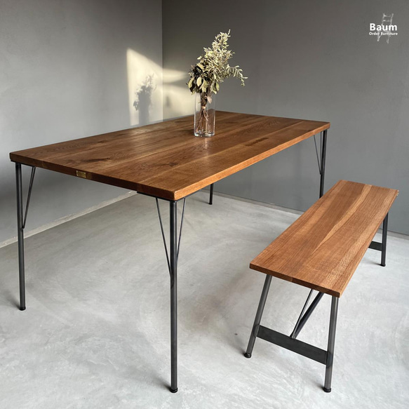 ＼送料無料／[Dining Table (IR_LG_A)]無垢材ダイニングテーブル サイズ選択 アイアン家具-06-