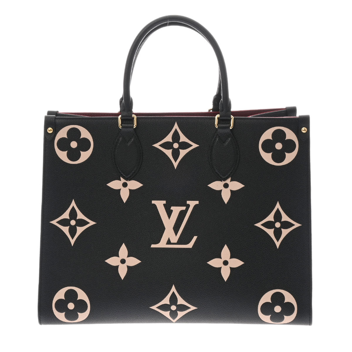 LOUIS VUITTON ルイヴィトン モノグラムアンプラント オンザゴー MM 黒/ベージュ M45495 レディース レザー 2WAYバッグ 未使用 