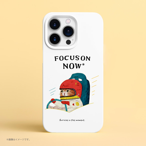 Originalスマホケース「FOCUS ON NOW_レーサーのネコ」