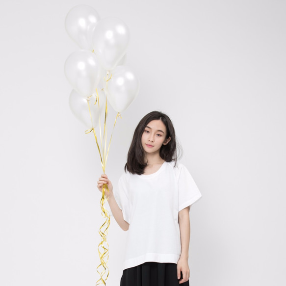 French terry Relaxed Raglan Top / White  Project 007