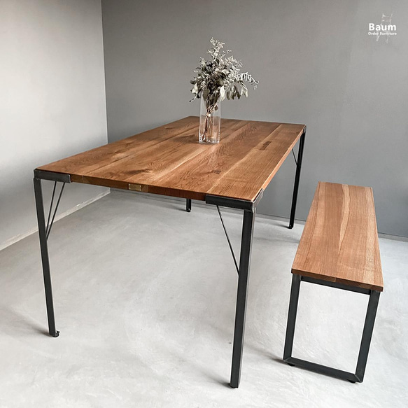 ＼送料無料／[Dining Table (IR_LG_I)]無垢材ダイニングテーブル サイズ選択 アイアン家具-26-