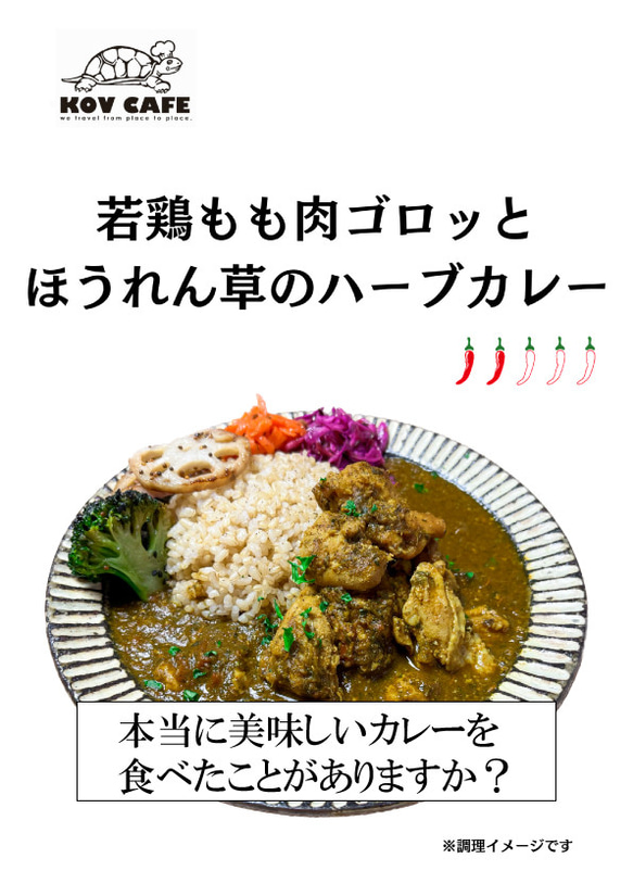 若鶏もも肉ゴロっと！ほうれん草のハーブカレー【中辛】