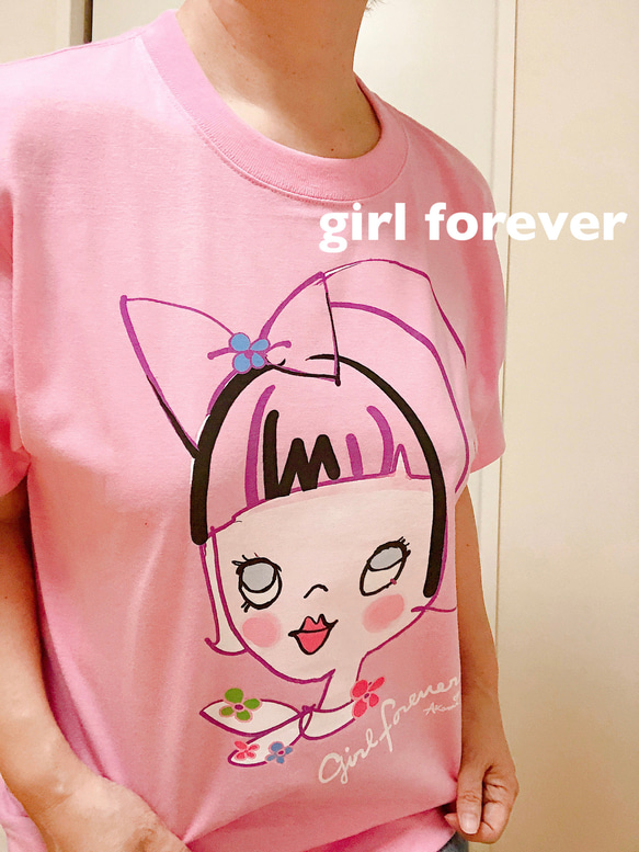 おかっぱウキウキgirl/ 自分を表現するあなたへ。girlちゃんコットンTシャツ