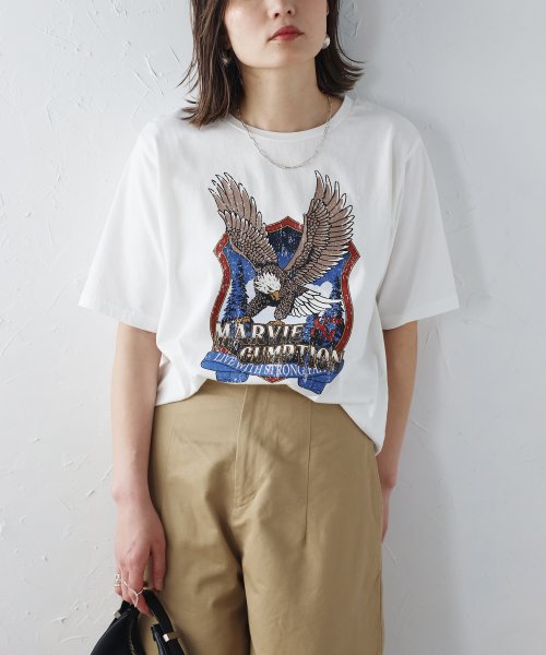 イーグルロゴプリントTシャツ