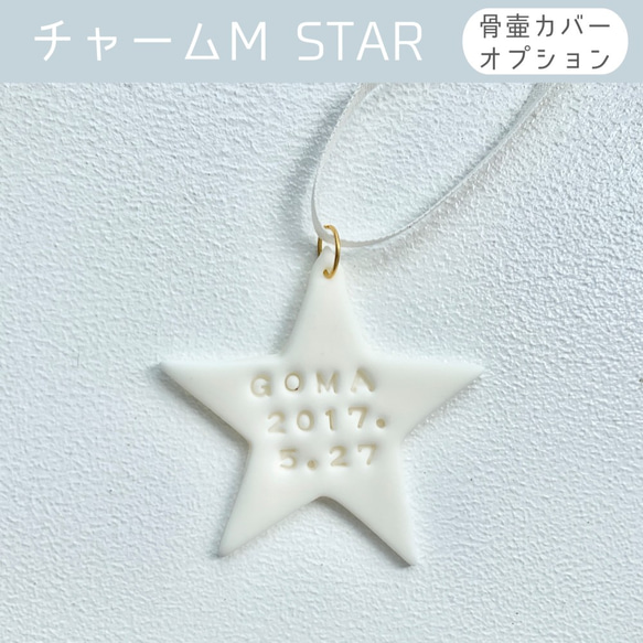 【骨壷カバーオプション】メッセージを刻んだチャーム Mサイズ STAR