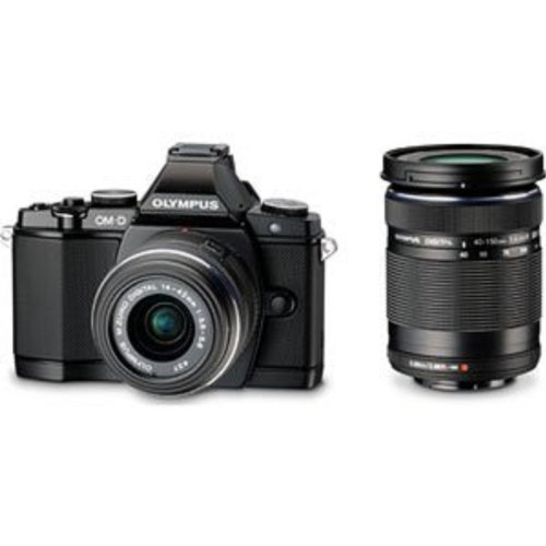 OLYMPUS ミラーレス一眼 OM-D E-M5 ダブルズームキット ブラック 1605万画素 防塵 防滴 OM-D E-M5 DZKIT【中古品】