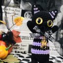 ハロウィン????ぺったんこ☆黒猫????あみぐるみ♡キーホルダー・ストラップ・ボールチェーン