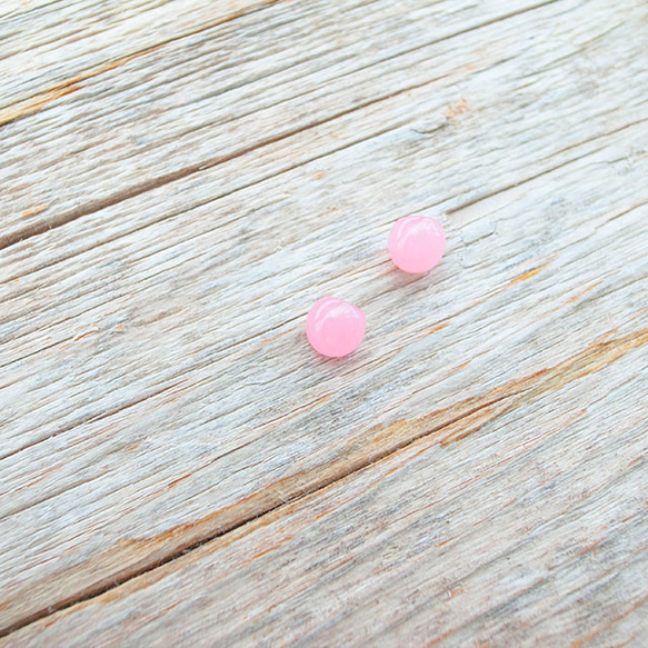 シンプルデザインパールボタン　＃484T　1穴　6mm C/#  PINK 　ピンク　**30個セット**