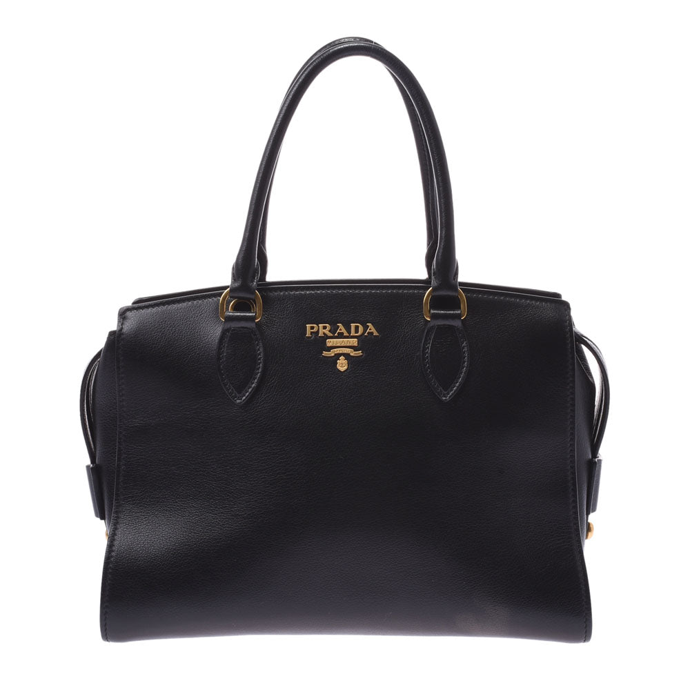 PRADA プラダ 2WAYバッグ 黒 ゴールド金具 1BA163 レディース レザー ハンドバッグ ABランク 中古 