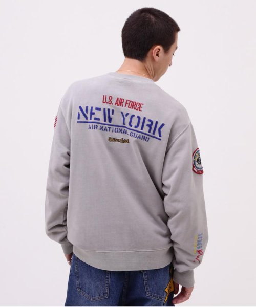 FADE WASH CREW NECK SWEAT NEW YORK ANG