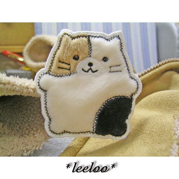 ★おでぶな三毛猫★アップリケ刺繍★ワッペン★