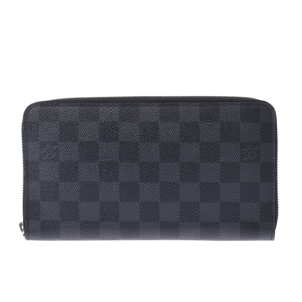 LOUIS VUITTON ルイヴィトン グラフィット ジッピーオーガナイザー 旧型 黒/グレー N63077 メンズ ダミエグラフィットキャンバス 長財布 Bランク 中古 