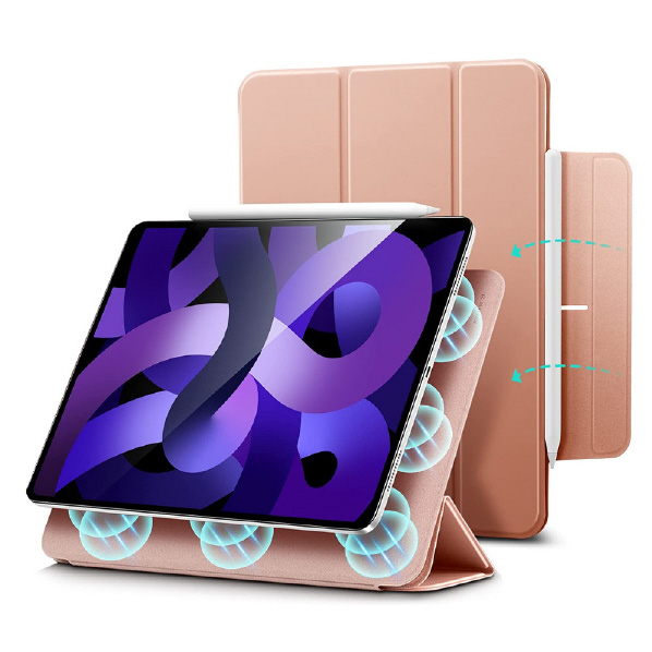 ESR iPad Air(第5/4世代)用Reboundマグネットケース Rose Gold ESR090