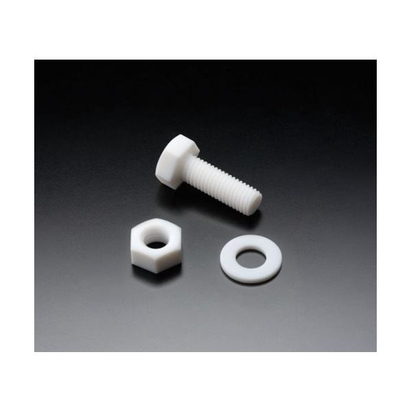 フロンケミカル フッ素樹脂(PTFE)六角ボルト M10 (10個入) NR1663-004 1袋(10個) 735-4860（直送品）