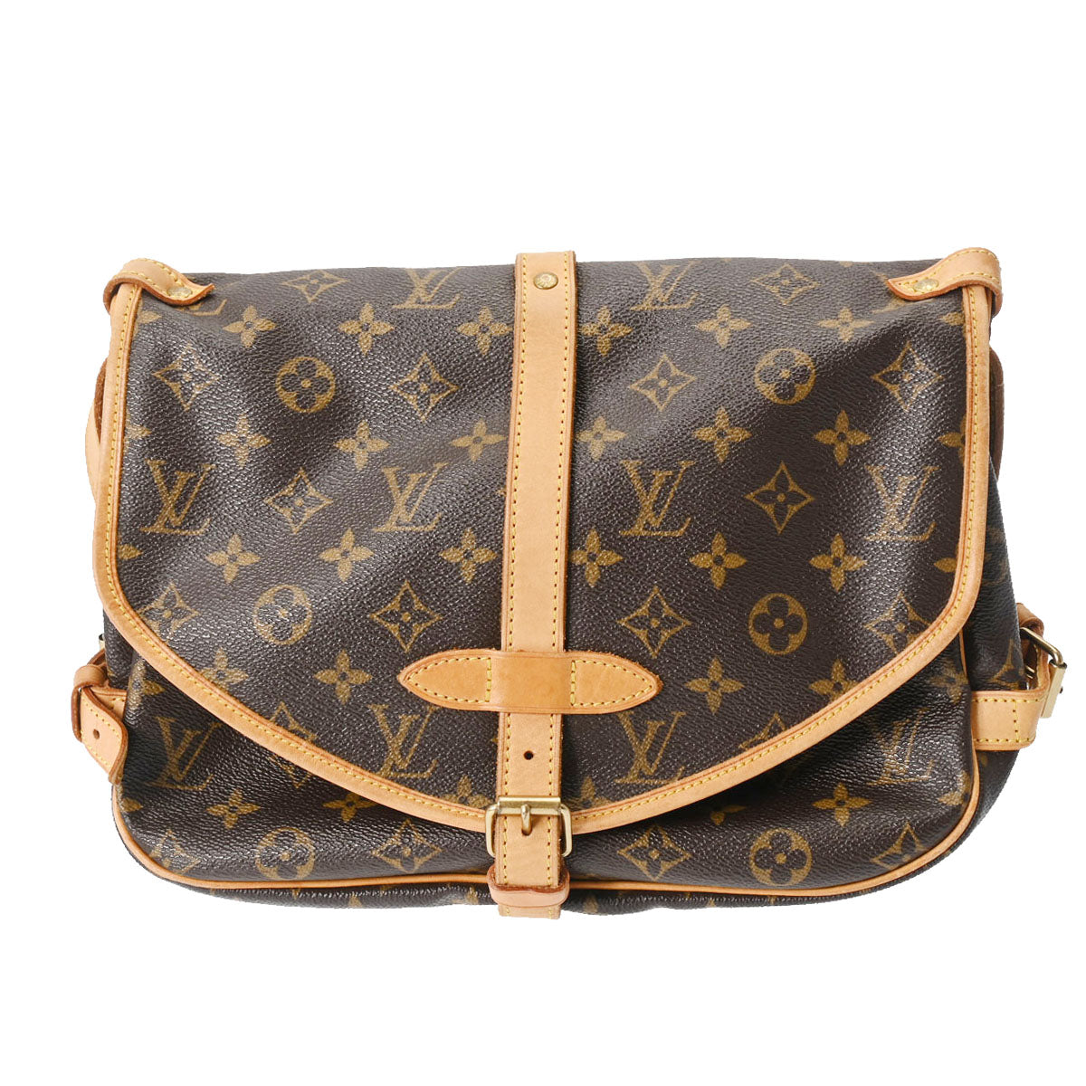 LOUIS VUITTON ルイヴィトン モノグラム ソミュール 30 ブラウン M42256 レディース モノグラムキャンバス ショルダーバッグ Bランク 中古 