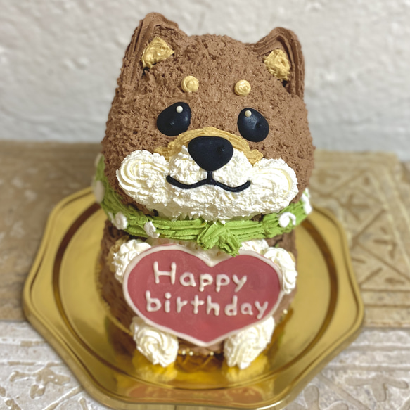 黒柴犬の立体ケーキ　誕生日や記念日に　ドンムルケーキ　しば ケーキ　＜※ご希望のお届けお日にち•時間帯をご指定下さい＞