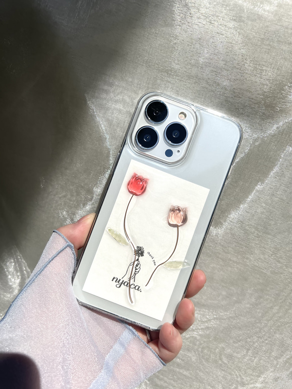 スマホケース　iPhoneケース　Android 【カラーセレクト】〝nuance tulip〟