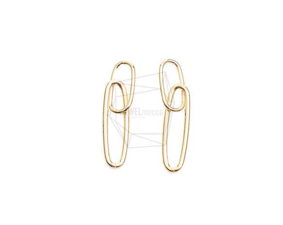 PDT-2723-G【2個入り】ダブルラウンドペンダント/Double Round Earring Charm