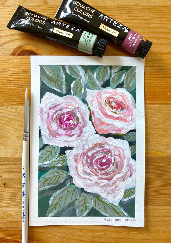 ORIGINAL PAINTING -Roses, 原画, オリジナルアート, バラの絵