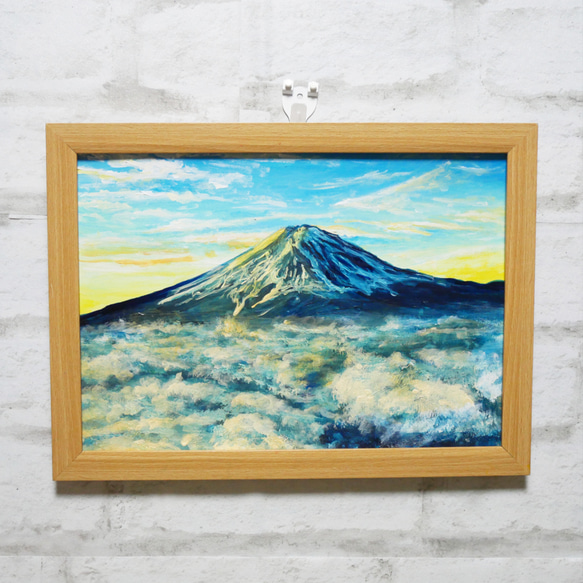 油絵 絵画 【朝の富士山】