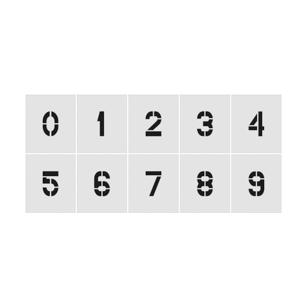 吹付用プレート IM ステンシル 数字セット（0～9）