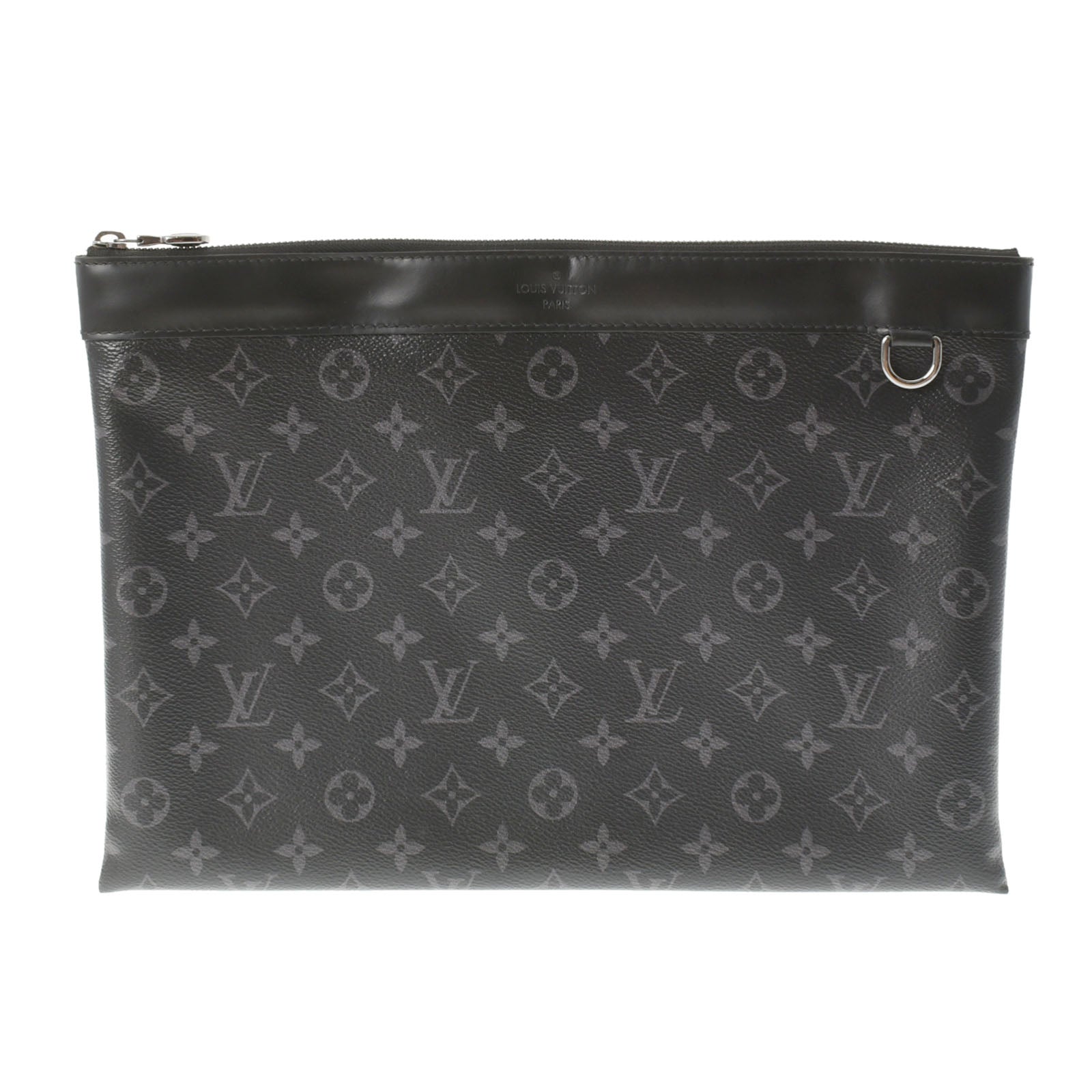 LOUIS VUITTON ルイヴィトン モノグラム エクリプス ポシェットディスカバリー 黒/グレー M62291 メンズ モノグラムキャンバス クラッチバッグ ABランク 中古 