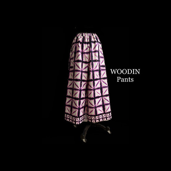 アフリカ クロップドワイドパンツ コットン WOODIN