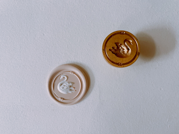 (9月中旬入荷予定)Wax Stamp -Swan／スタンプヘッド(ハンドル付)