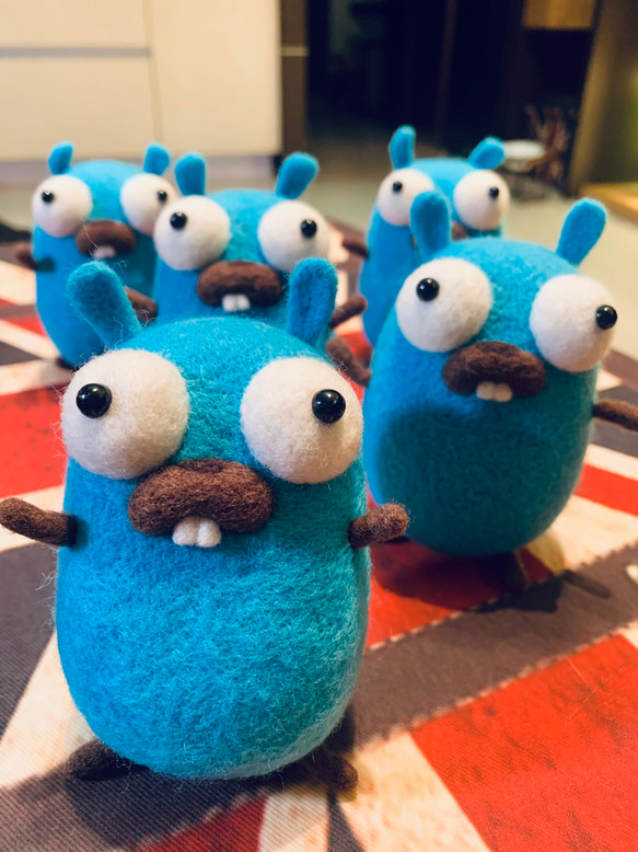 ウールフェルト - Gopher Doll Golang (小)