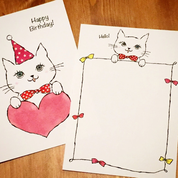 POST CARD -CAT HB & HELLO 4PC SET