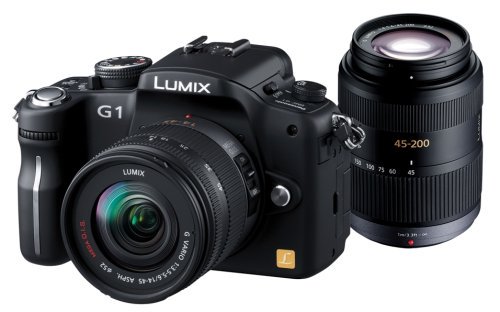 Panasonic デジタル一眼カメラ LUMIX (ルミックス) G1 Wレンズキット コンフォートブラック DMC-G1W-K【中古品】