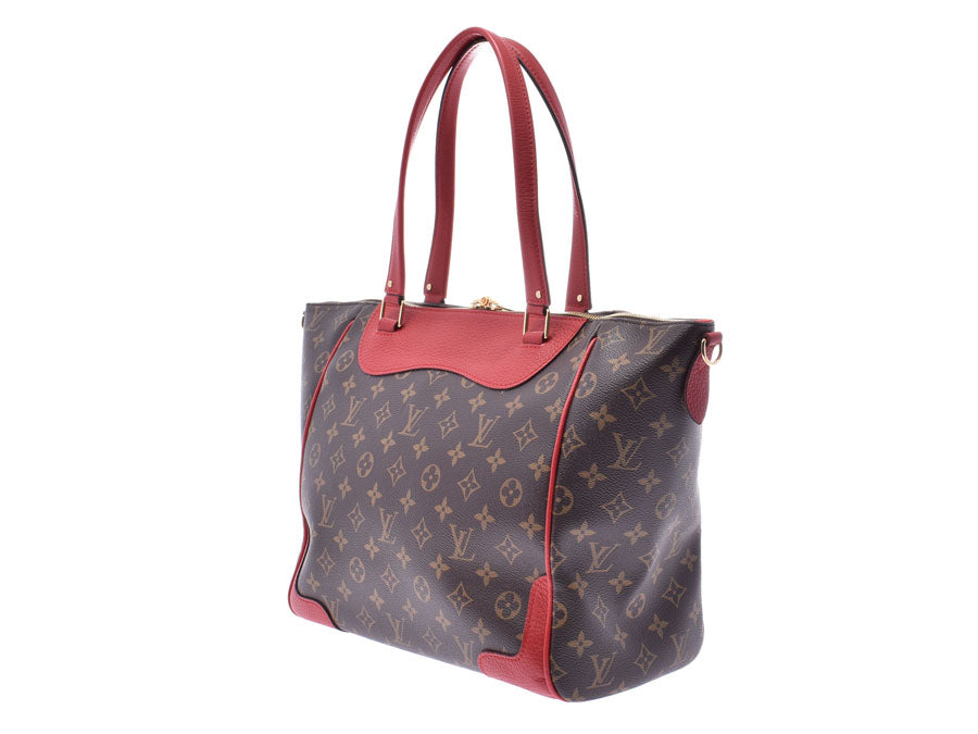 ルイヴィトン モノグラム エストレーラ 赤 ブラウン M51193 レディース 本革 2WAYバッグ ABランク ストラップ付 LOUIS VUITTON 中古 