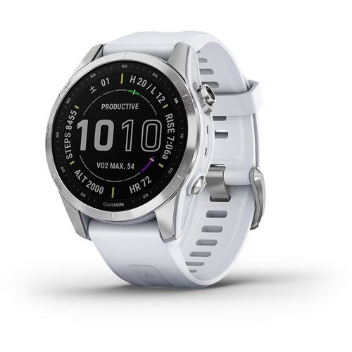 GARMIN 010-02539-07 fenix 7S Silver／Whitestone GPSスマートウォッチ